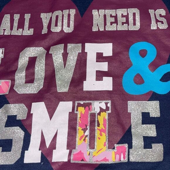 Delia’s Girl Sweatshirt w/ Embroidered Sleeves - Kids Size Large (14/16) - Picture 4 of 8